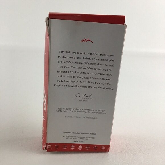 Hallmark Keepsake Christmas Ornament Santa Claus Is Comin' To Town Guitar 2017 - Picture 3 of 6